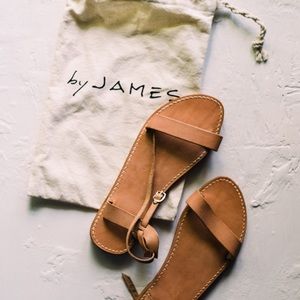 By James Sophia Leather Sandal, Size 10